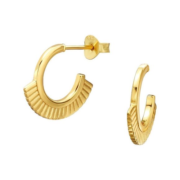 14k Gold Huggie Half Hoops - Picture 1 of 8
